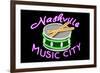 Nashville, Tennesse - Neon Drum Sign-Lantern Press-Framed Art Print