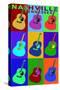 Nashville, Tennessee - Acoustic Guitar Pop Art-Lantern Press-Stretched Canvas