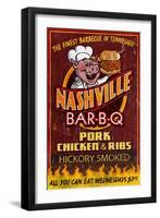 Nashville, Tennessee - Barbecue-Lantern Press-Framed Art Print