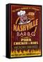 Nashville, Tennessee - Barbecue-Lantern Press-Framed Stretched Canvas