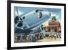 Nashville, Tennessee - Berry Field, Municipal Airport Admin Bldg View-Lantern Press-Framed Premium Giclee Print