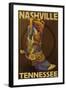 Nashville, Tennessee - Boot-Lantern Press-Framed Art Print