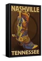 Nashville, Tennessee - Boot-Lantern Press-Framed Stretched Canvas