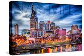 Nashville, Tennessee - Colorful Skyline-Lantern Press-Stretched Canvas