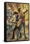 Nashville, Tennessee - Country Band Scene-Lantern Press-Framed Stretched Canvas
