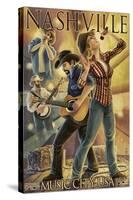 Nashville, Tennessee - Country Band Scene-Lantern Press-Stretched Canvas
