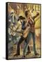 Nashville, Tennessee - Country Band Scene-Lantern Press-Framed Stretched Canvas