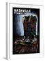 Nashville, Tennessee - Cowboy Boots - Scratchboard-Lantern Press-Framed Art Print