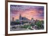 Nashville, Tennessee - Dawn-Lantern Press-Framed Art Print