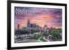 Nashville, Tennessee - Dawn-Lantern Press-Framed Art Print