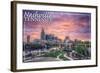 Nashville, Tennessee - Dawn-Lantern Press-Framed Art Print