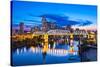 Nashville, Tennessee Downtown Skyline at Shelby Street Bridge.-SeanPavonePhoto-Stretched Canvas