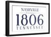 Nashville, Tennessee - Established Date (Blue)-Lantern Press-Framed Art Print