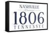 Nashville, Tennessee - Established Date (Blue)-Lantern Press-Framed Stretched Canvas