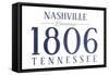 Nashville, Tennessee - Established Date (Blue)-Lantern Press-Framed Stretched Canvas