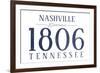 Nashville, Tennessee - Established Date (Blue)-Lantern Press-Framed Art Print