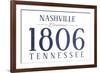 Nashville, Tennessee - Established Date (Blue)-Lantern Press-Framed Art Print