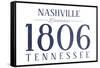 Nashville, Tennessee - Established Date (Blue)-Lantern Press-Framed Stretched Canvas
