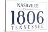 Nashville, Tennessee - Established Date (Blue)-Lantern Press-Stretched Canvas