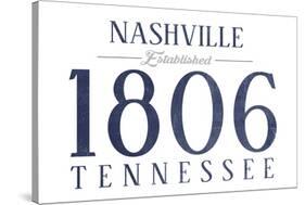 Nashville, Tennessee - Established Date (Blue)-Lantern Press-Stretched Canvas