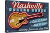 Nashville, Tennessee - Guitar Shack-Lantern Press-Stretched Canvas