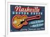 Nashville, Tennessee - Guitar Shack-Lantern Press-Framed Premium Giclee Print