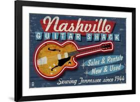 Nashville, Tennessee - Guitar Shack-Lantern Press-Framed Art Print