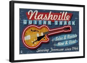 Nashville, Tennessee - Guitar Shack-Lantern Press-Framed Art Print