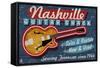 Nashville, Tennessee - Guitar Shack-Lantern Press-Framed Stretched Canvas