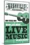 Nashville, Tennessee - Horizontal Guitar - Teal Screenprint-Lantern Press-Mounted Art Print