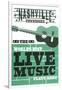 Nashville, Tennessee - Horizontal Guitar - Teal Screenprint-Lantern Press-Framed Art Print