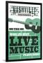Nashville, Tennessee - Horizontal Guitar - Teal Screenprint-Lantern Press-Framed Art Print