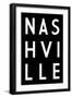 Nashville, Tennessee - Nashville Black - Simply Said - Lantern Press Artwork-Lantern Press-Framed Art Print