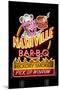 Nashville, Tennessee - Neon BBQ Sign-Lantern Press-Mounted Art Print