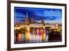 Nashville, Tennessee - Night-Lantern Press-Framed Premium Giclee Print