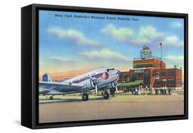 Nashville, Tennessee - Planes Landed on Berry Field-Lantern Press-Framed Stretched Canvas