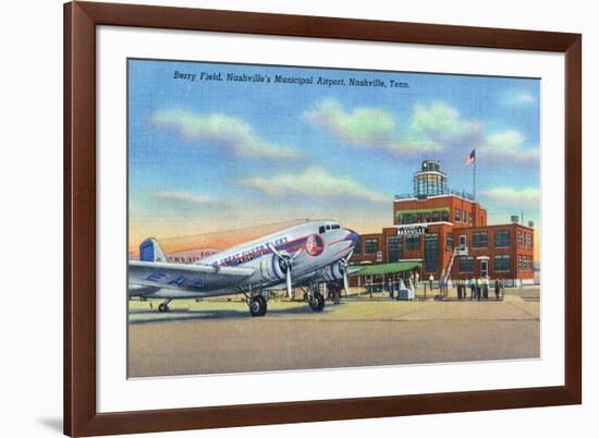 Nashville, Tennessee - Planes Landed on Berry Field-Lantern Press-Framed Premium Giclee Print