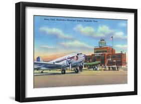 Nashville, Tennessee - Planes Landed on Berry Field-Lantern Press-Framed Art Print