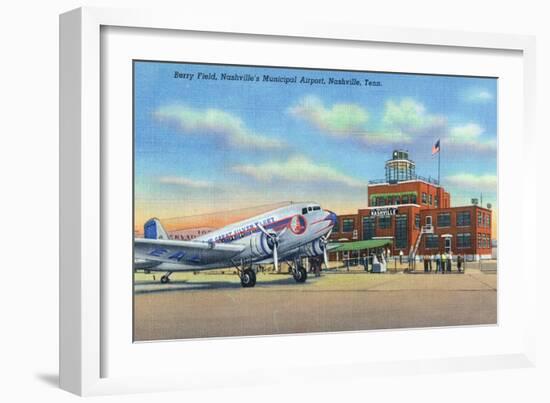 Nashville, Tennessee - Planes Landed on Berry Field-Lantern Press-Framed Art Print