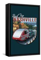 Nashville, Tennessee - Retro Camper Road Trip - Contour - Lantern Press Artwork-Lantern Press-Framed Stretched Canvas