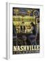 Nashville, Tennessee - Saloon Scene-Lantern Press-Framed Art Print