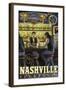 Nashville, Tennessee - Saloon Scene-Lantern Press-Framed Art Print