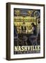 Nashville, Tennessee - Saloon Scene-Lantern Press-Framed Art Print