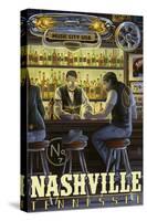 Nashville, Tennessee - Saloon Scene-Lantern Press-Stretched Canvas