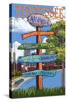 Nashville, Tennessee - Sign Destinations-Lantern Press-Stretched Canvas