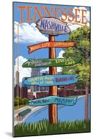 Nashville, Tennessee - Sign Destinations-Lantern Press-Mounted Art Print