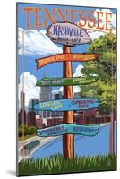 Nashville, Tennessee - Sign Destinations-Lantern Press-Mounted Art Print