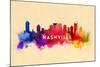 Nashville, Tennessee - Skyline Abstract-Lantern Press-Mounted Art Print