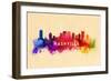 Nashville, Tennessee - Skyline Abstract-Lantern Press-Framed Art Print