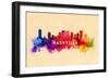 Nashville, Tennessee - Skyline Abstract-Lantern Press-Framed Art Print